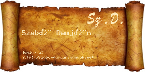 Szabó Damján névjegykártya